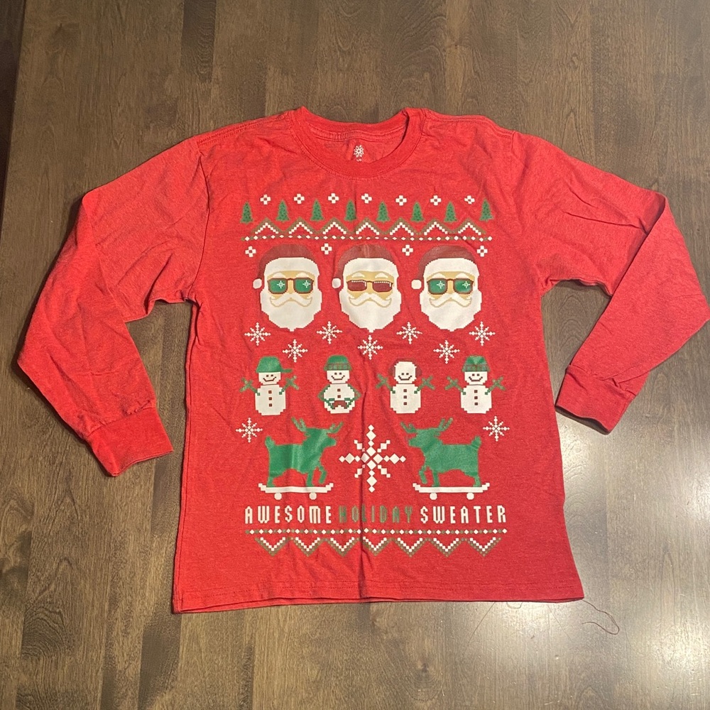Cool Holiday Red Long Sleeve Tee